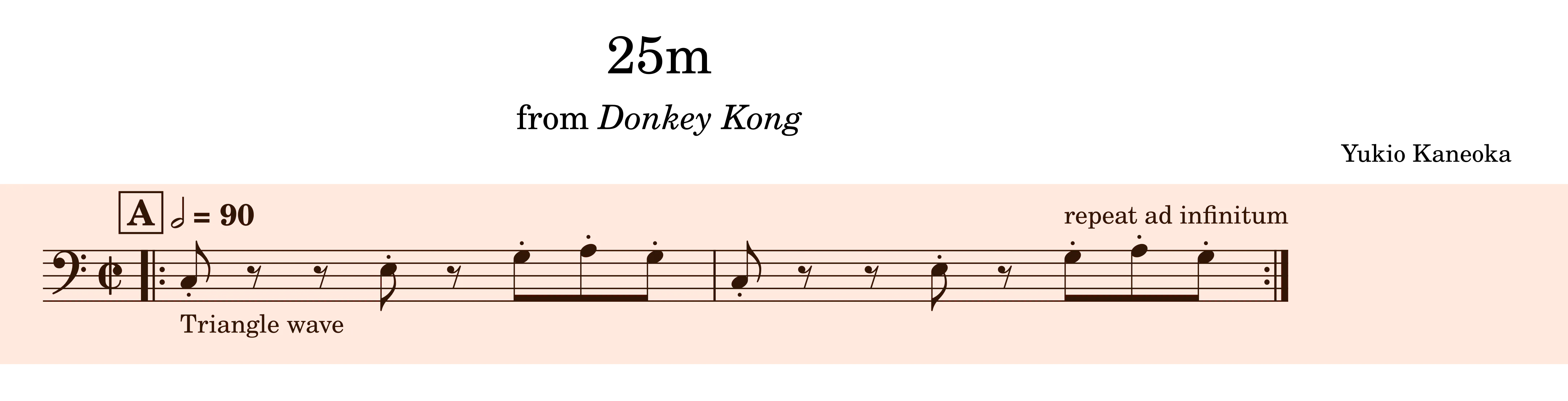 Example 1. Yukio Kaneoka, “25m” from Donkey Kong.