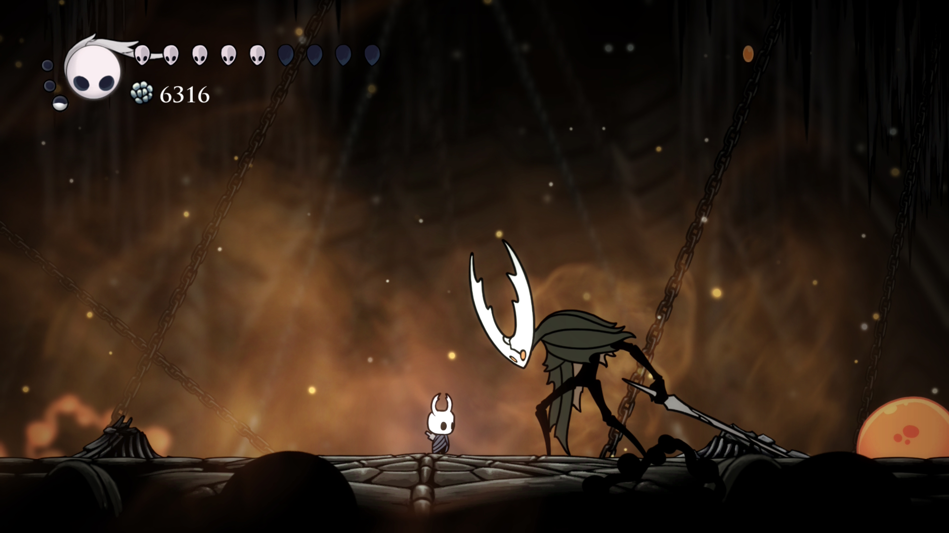 Figure 5. The ultimate battle between the Knight (left) and the Hollow Knight (right).