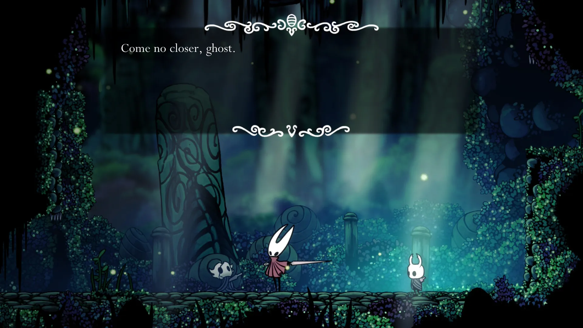 Figure 6. Hornet (center) threatens the Knight at their first encounter.