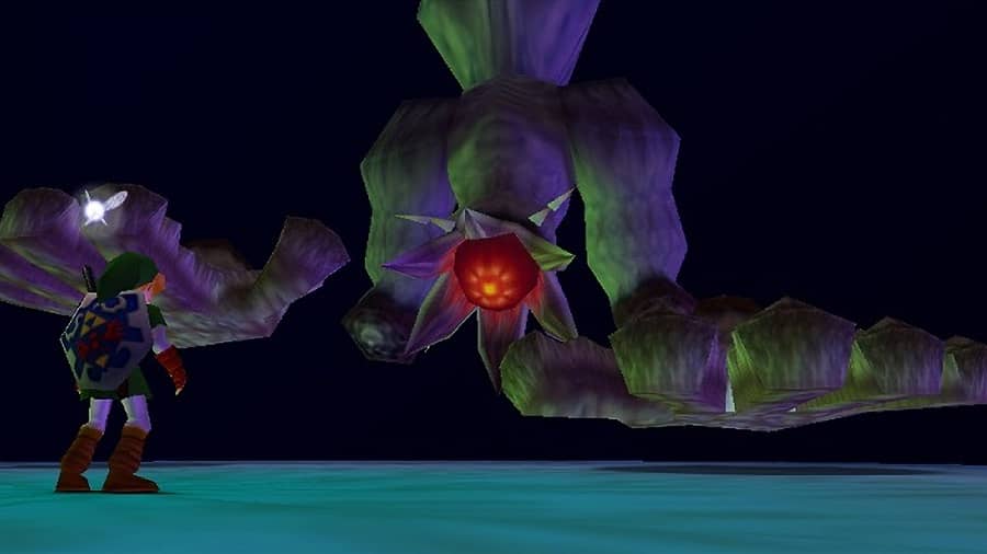 Link confronts Bongo Bongo.