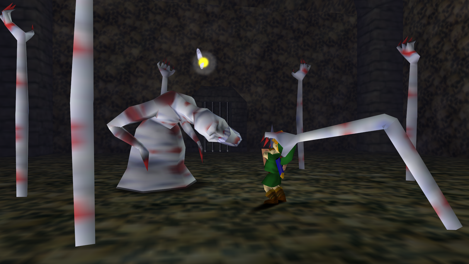An enemy known as Dead Hand grabs Link by the head.