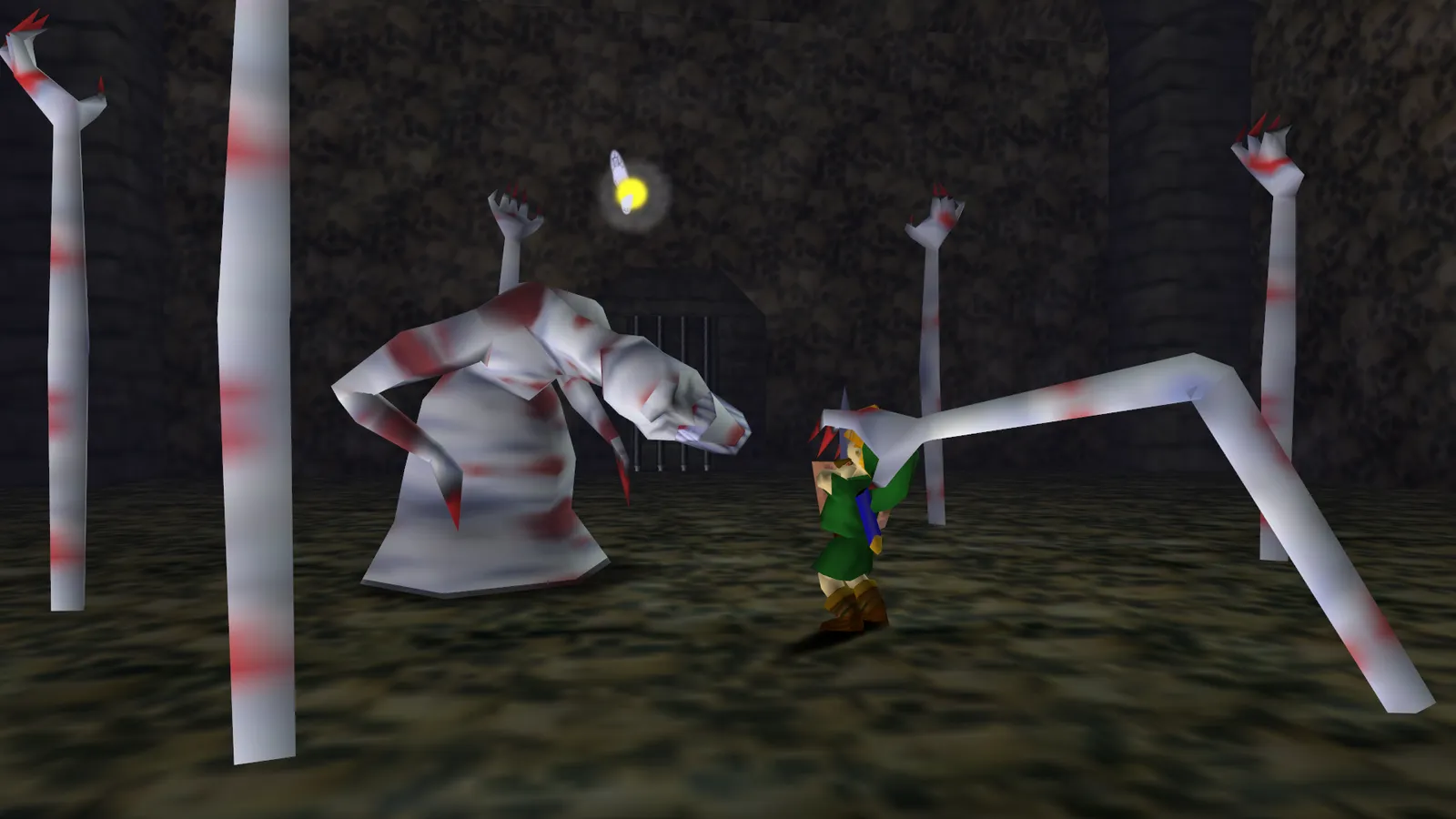 An enemy known as Dead Hand grabs Link by the head.